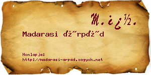 Madarasi Árpád névjegykártya