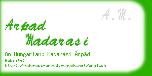 arpad madarasi business card